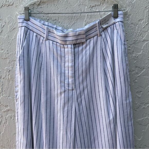 ABERCROMBIE Pants Women‎ 32 High Ultra Wide Leg Linen Pinstripe Office Resort - Picture 4 of 12